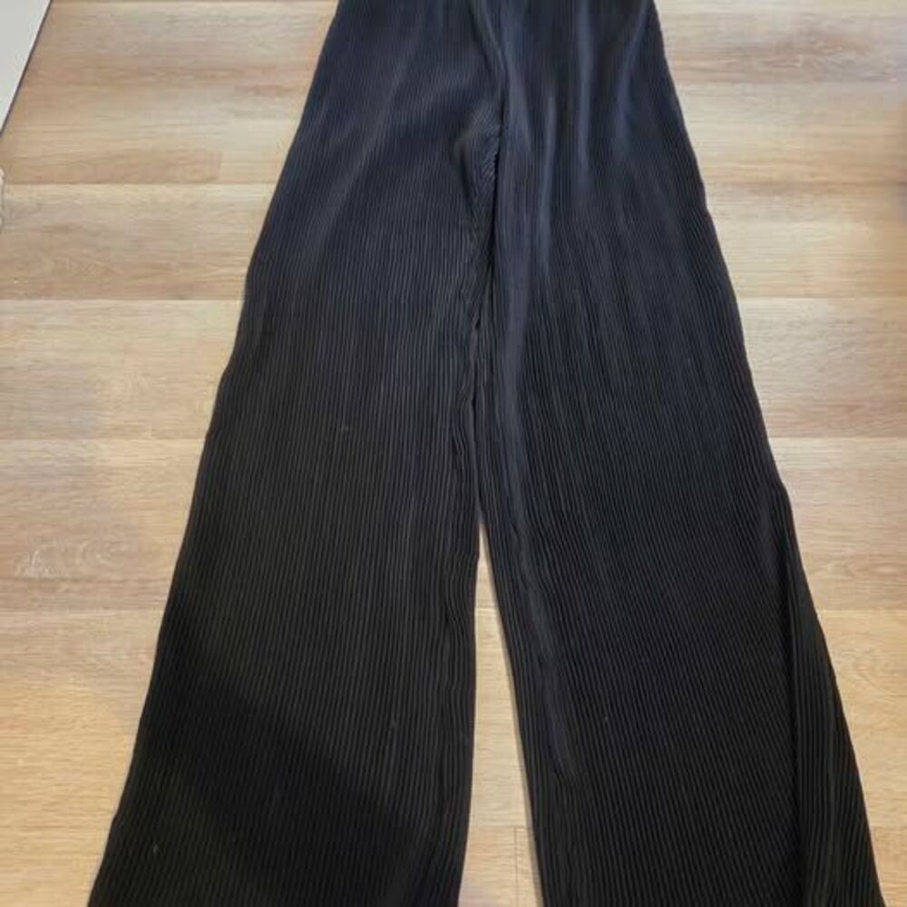 Rachel Zoe Black Pleated Wide Leg Pants
